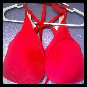 Shade & Shore red halter swim suit top